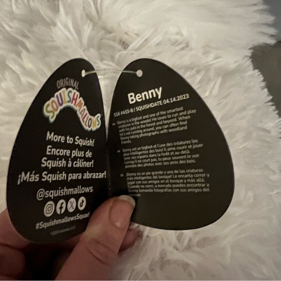 NWT Squishmallows 16” Benny the Bigfoot White Snowman Select Series Rare - Picture 4 of 6